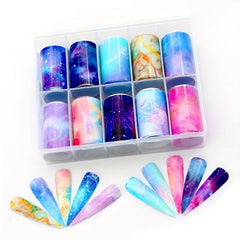 10 Butterfly Nail Foil Transfer Stickers Self Adhesive Art Decals DIY Supplies