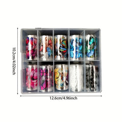 10 Butterfly Nail Foil Transfer Stickers Self Adhesive Art Decals DIY Supplies