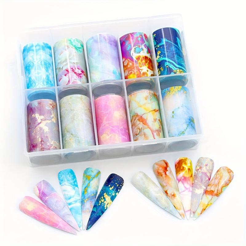 10 Butterfly Nail Foil Transfer Stickers Self Adhesive Art Decals DIY Supplies