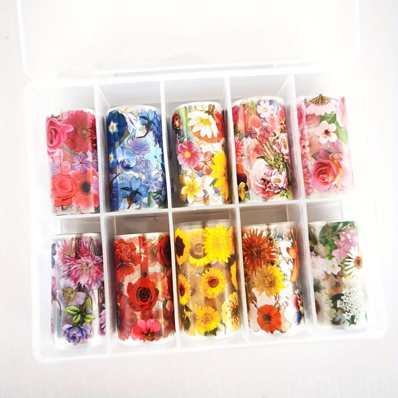 10 Butterfly Nail Foil Transfer Stickers Self Adhesive Art Decals DIY Supplies