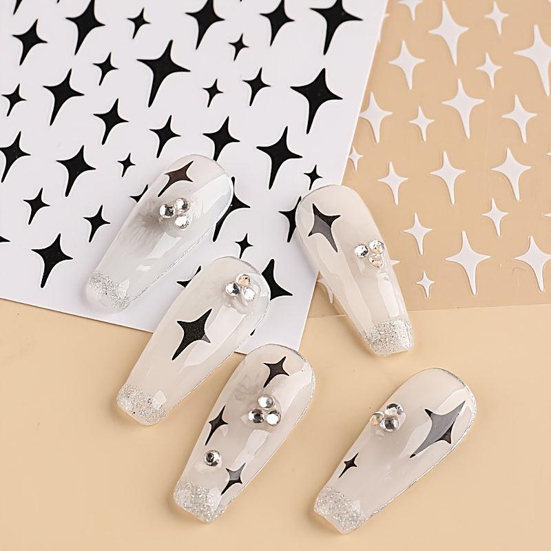 3D Star Nail Stickers Self Adhesive Decals Easy to Apply Long Lasting