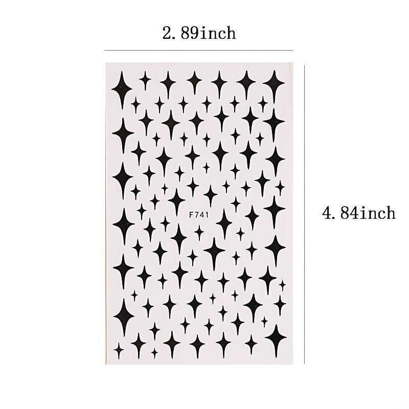 3D Star Nail Stickers Self Adhesive Decals Easy to Apply Long Lasting