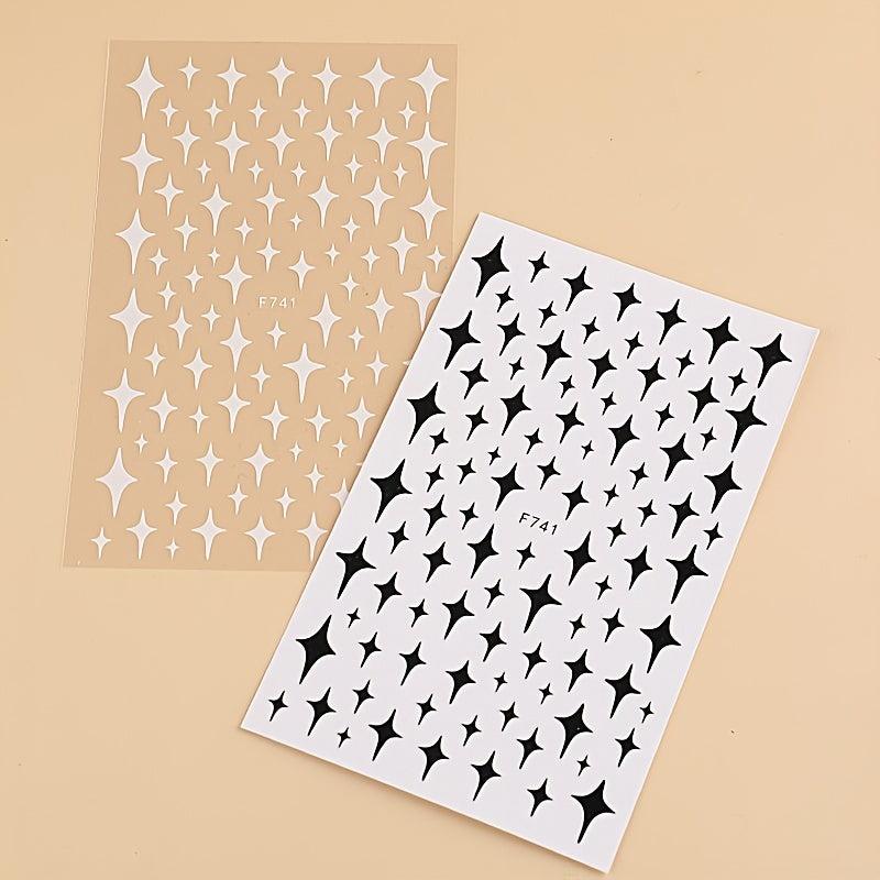 3D Star Nail Stickers Self Adhesive Decals Easy to Apply Long Lasting