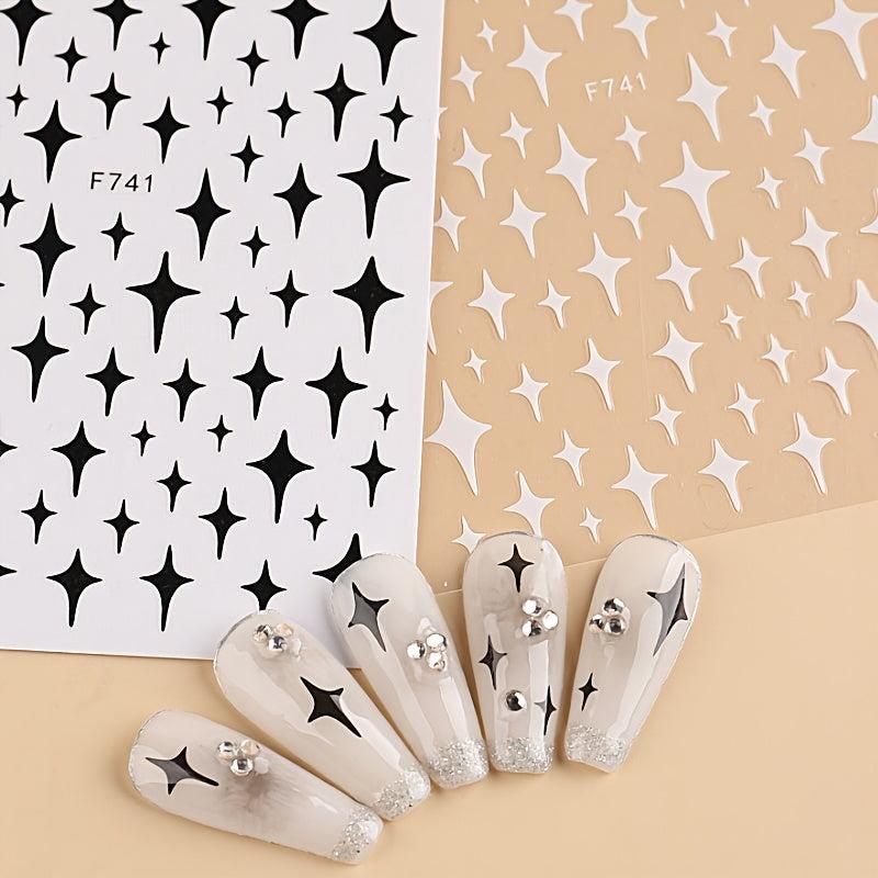 3D Star Nail Stickers Self Adhesive Decals Easy to Apply Long Lasting
