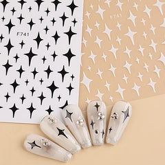 3D Star Nail Stickers Self Adhesive Decals Easy to Apply Long Lasting
