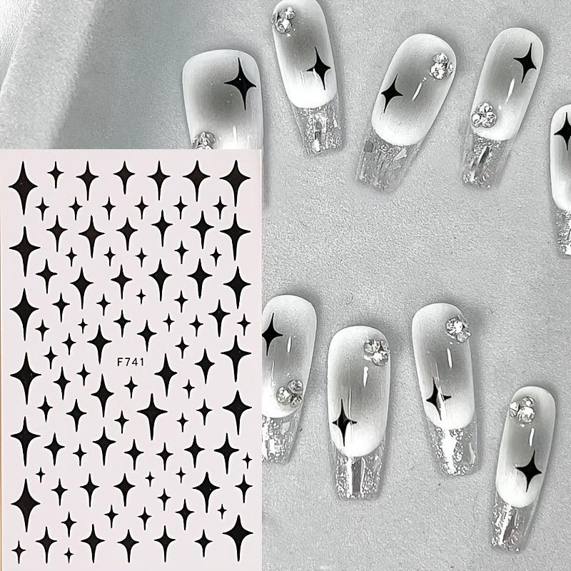 3D Star Nail Stickers Self Adhesive Decals Easy to Apply Long Lasting