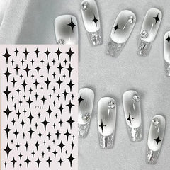 3D Star Nail Stickers Self Adhesive Decals Easy to Apply Long Lasting