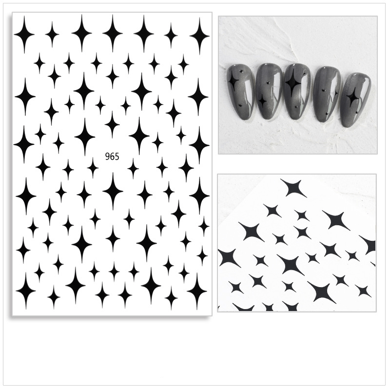 3D Star Heart Nail Stickers French Manicure DIY Nail Decorations