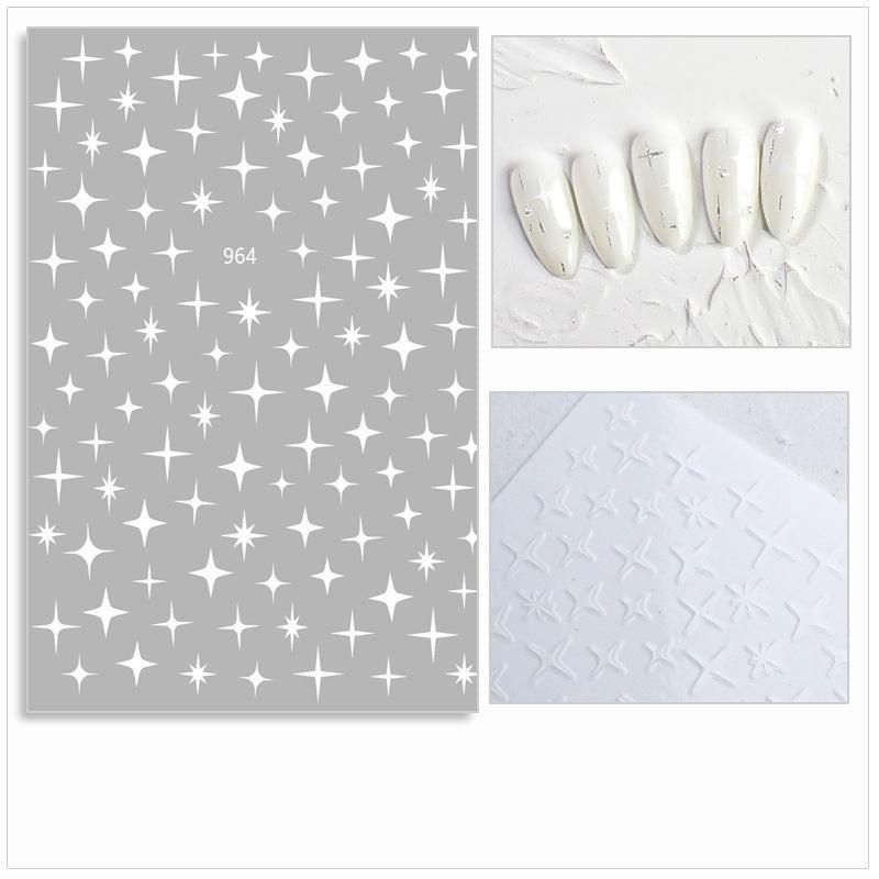 3D Star Heart Nail Stickers French Manicure DIY Nail Decorations