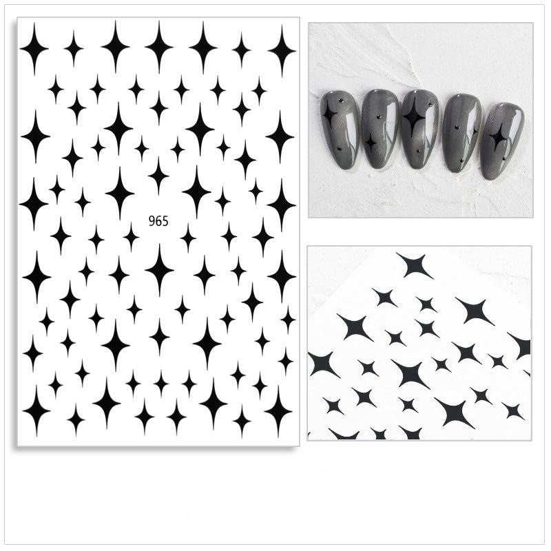 3D Star Heart Nail Stickers French Manicure DIY Nail Decorations