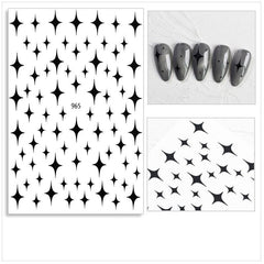 3D Star Heart Nail Stickers French Manicure DIY Nail Decorations