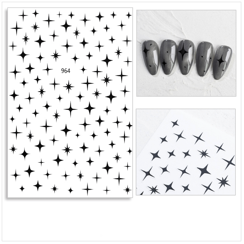 3D Star Heart Nail Stickers French Manicure DIY Nail Decorations