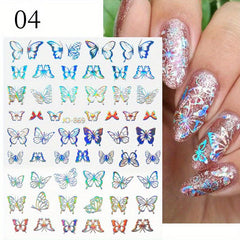 Aurora Holographic Nail Art Stickers 3D Laser Decals for Acrylic Nails