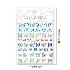 Aurora Holographic Nail Art Stickers 3D Laser Decals for Acrylic Nails