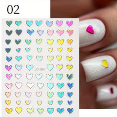 Aurora Holographic Nail Art Stickers 3D Laser Decals for Acrylic Nails