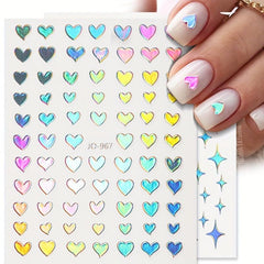 Aurora Holographic Nail Art Stickers 3D Laser Decals for Acrylic Nails