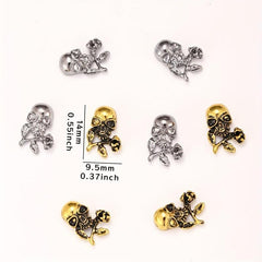 Skull Rose Nail Charms Retro Punk Nail Accessories