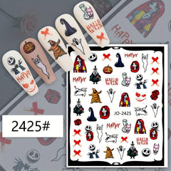 Halloween Nail Art Stickers - Ghost Pumpkin Cat Patterns