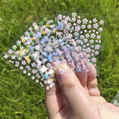 30 Sheets 3D Flower Nail Art Stickers Self Adhesive Colorful Nail Art Decals