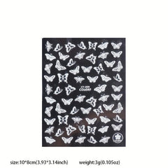 3D Halloween Butterfly Nail Stickers Self Adhesive Decorations