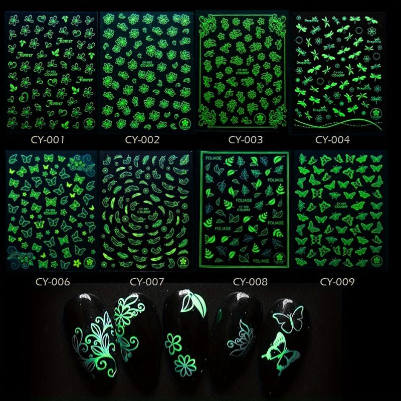 3D Halloween Butterfly Nail Stickers Self Adhesive Decorations