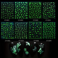 3D Halloween Butterfly Nail Stickers Self Adhesive Decorations