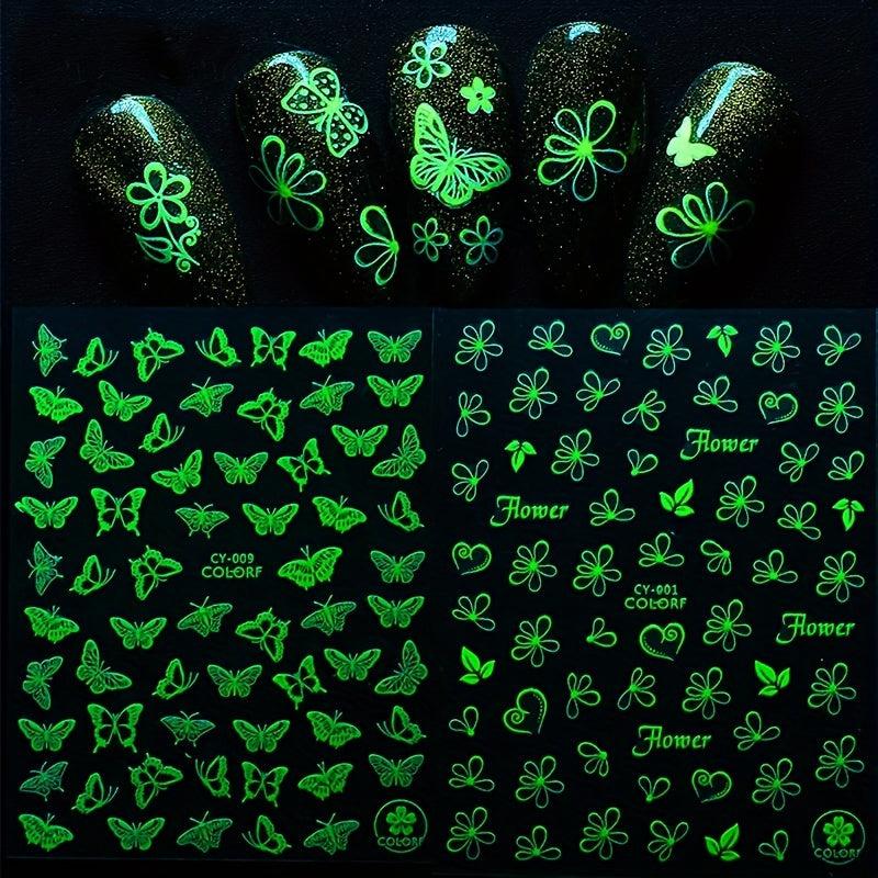 3D Halloween Butterfly Nail Stickers Self Adhesive Decorations