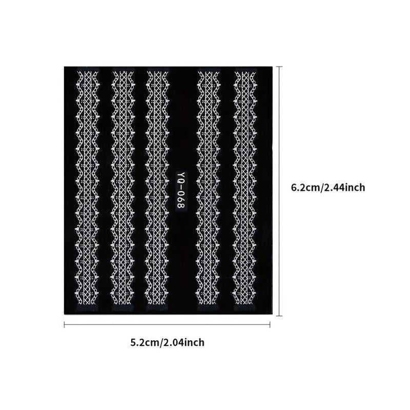 30 Sheets Lace Nail Art Stickers Self Adhesive Flower Nail Art Decals