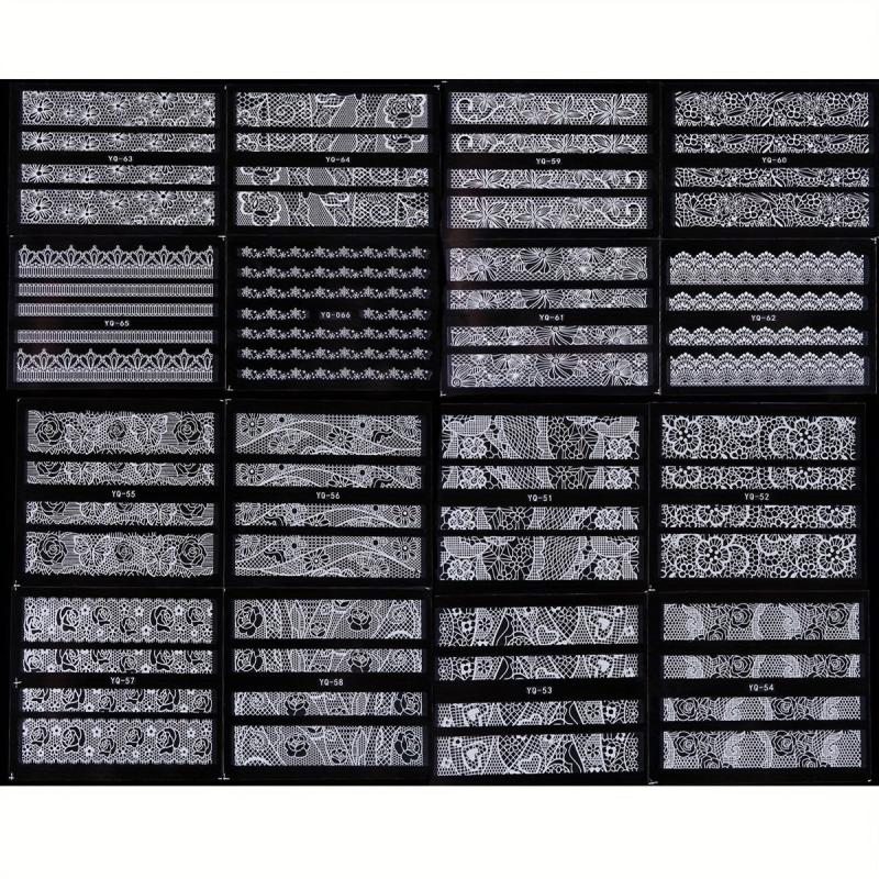 30 Sheets Lace Nail Art Stickers Self Adhesive Flower Nail Art Decals