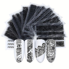 30 Sheets Lace Nail Art Stickers Self Adhesive Flower Nail Art Decals