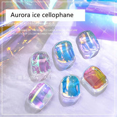 Aurora Glass Paper Foil Nail Art Stickers - Create Magical Starry Nails