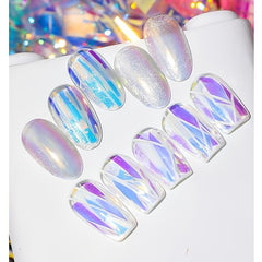 Aurora Glass Paper Foil Nail Art Stickers - Create Magical Starry Nails