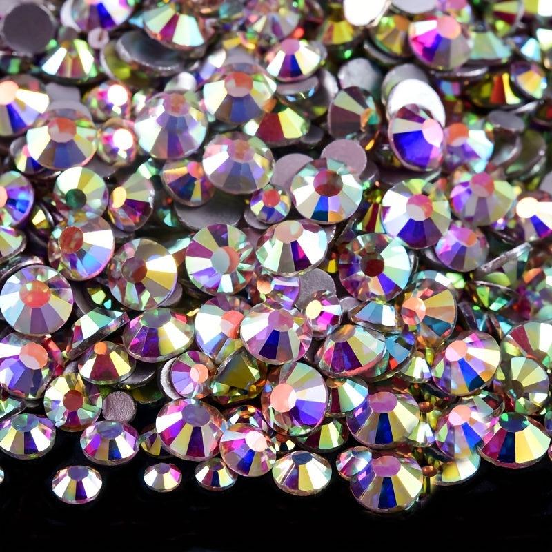 AB Crystal Flat Back Clear Nail Rhinestone 3D Flat Bottom Mixed Size