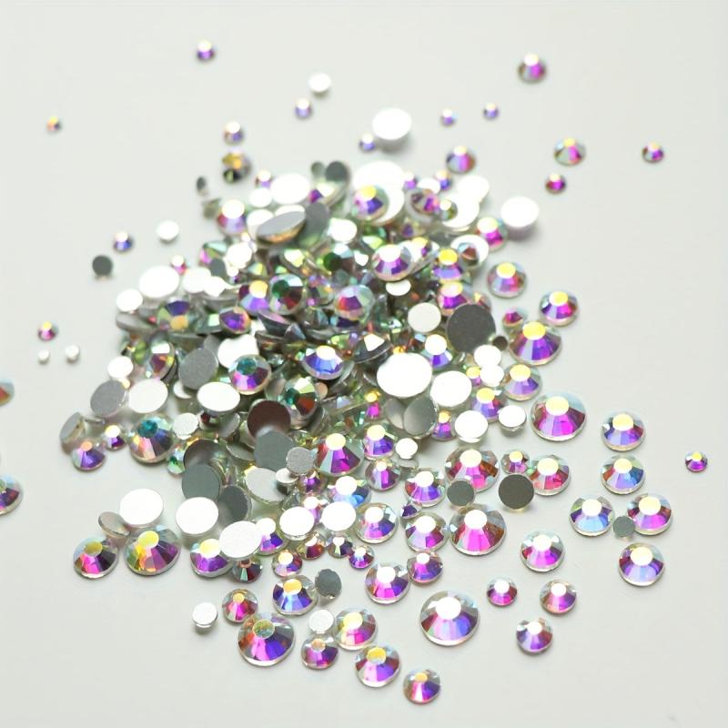AB Crystal Flat Back Clear Nail Rhinestone 3D Flat Bottom Mixed Size