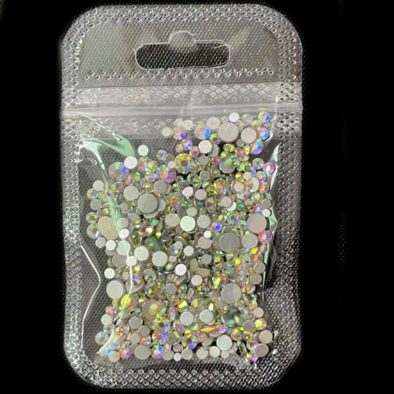 AB Crystal Flat Back Clear Nail Rhinestone 3D Flat Bottom Mixed Size