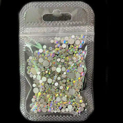 AB Crystal Flat Back Clear Nail Rhinestone 3D Flat Bottom Mixed Size