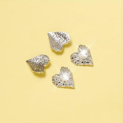 5 pcs 3D Heart Nail Charms Rhinestone Bling Nail Gem Jewels