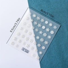 5D Embossed Christmas Nail Art Stickers Snowflake Decals