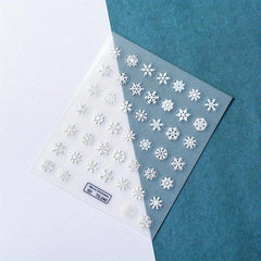 5D Embossed Christmas Nail Art Stickers Snowflake Decals