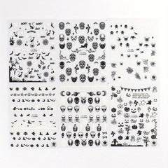 6 Pcs 3D Luminous Halloween Nail Art Stickers Decals