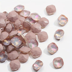10 Pcs Aurora Mocha Pink Rhinestones Nail Art Pointed Bottom