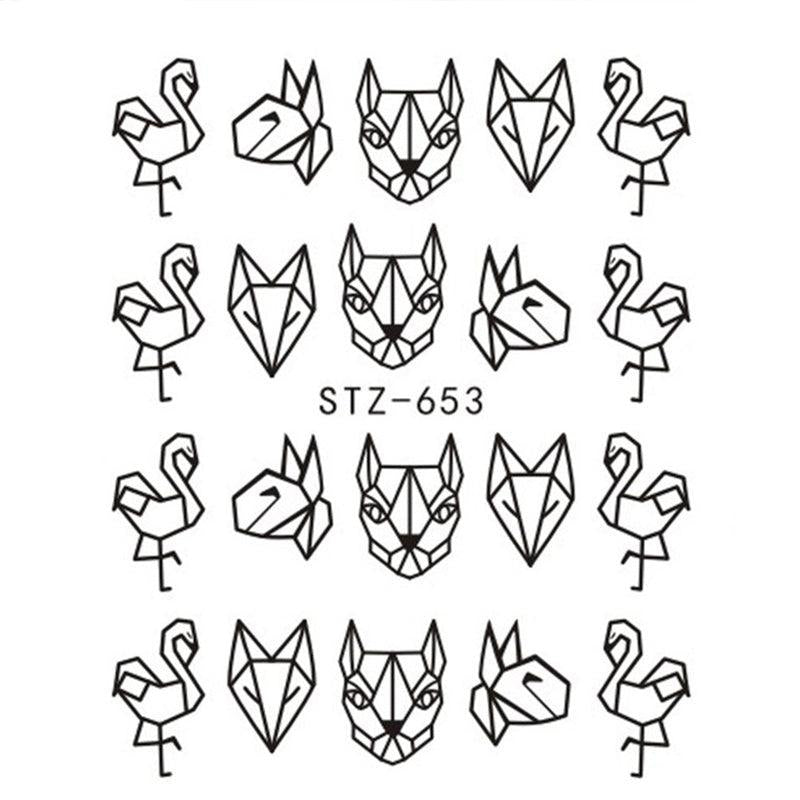 5pcs Nail Art Decals DIY Water Stickers Necklace Jewelry Flower Transfer