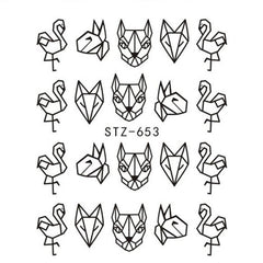 5pcs Nail Art Decals DIY Water Stickers Necklace Jewelry Flower Transfer