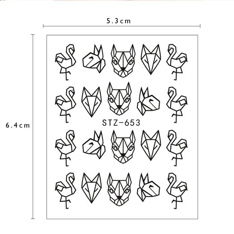 5pcs Nail Art Decals DIY Water Stickers Necklace Jewelry Flower Transfer
