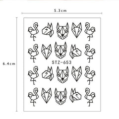 5pcs Nail Art Decals DIY Water Stickers Necklace Jewelry Flower Transfer