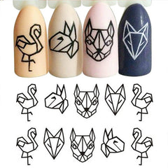 5pcs Nail Art Decals DIY Water Stickers Necklace Jewelry Flower Transfer
