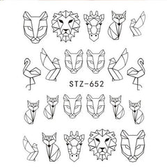 5pcs Nail Art Decals DIY Water Stickers Necklace Jewelry Flower Transfer
