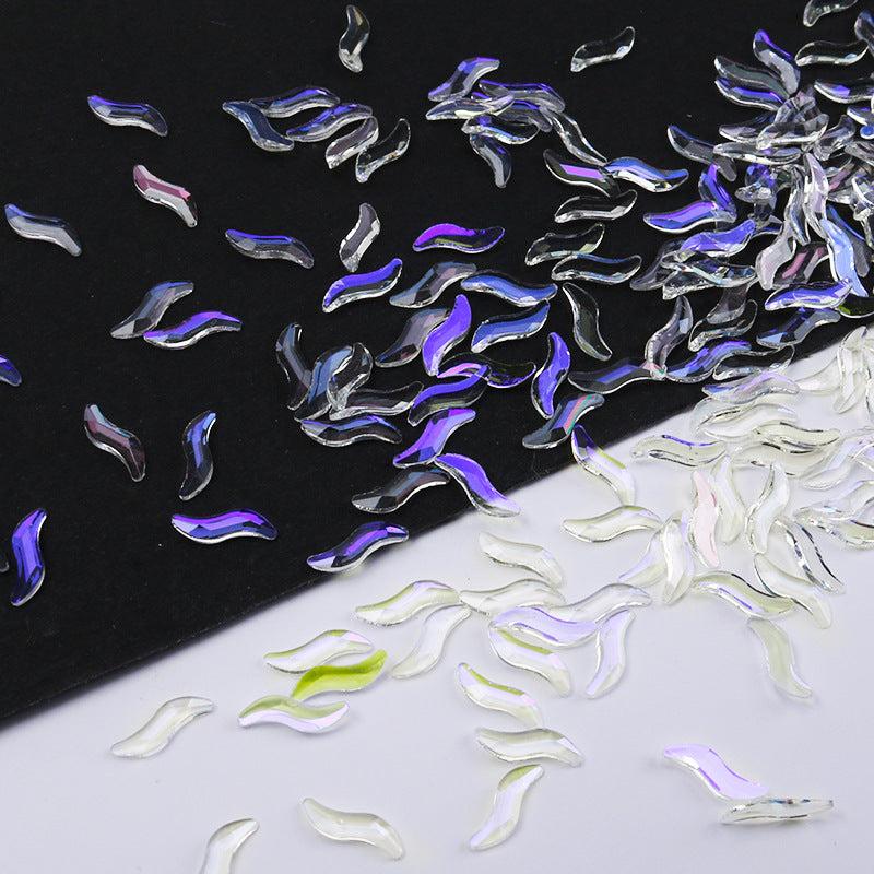 300pcs Mixed Shaped Aurora Nail Art Rhinestones for DIY or Salons