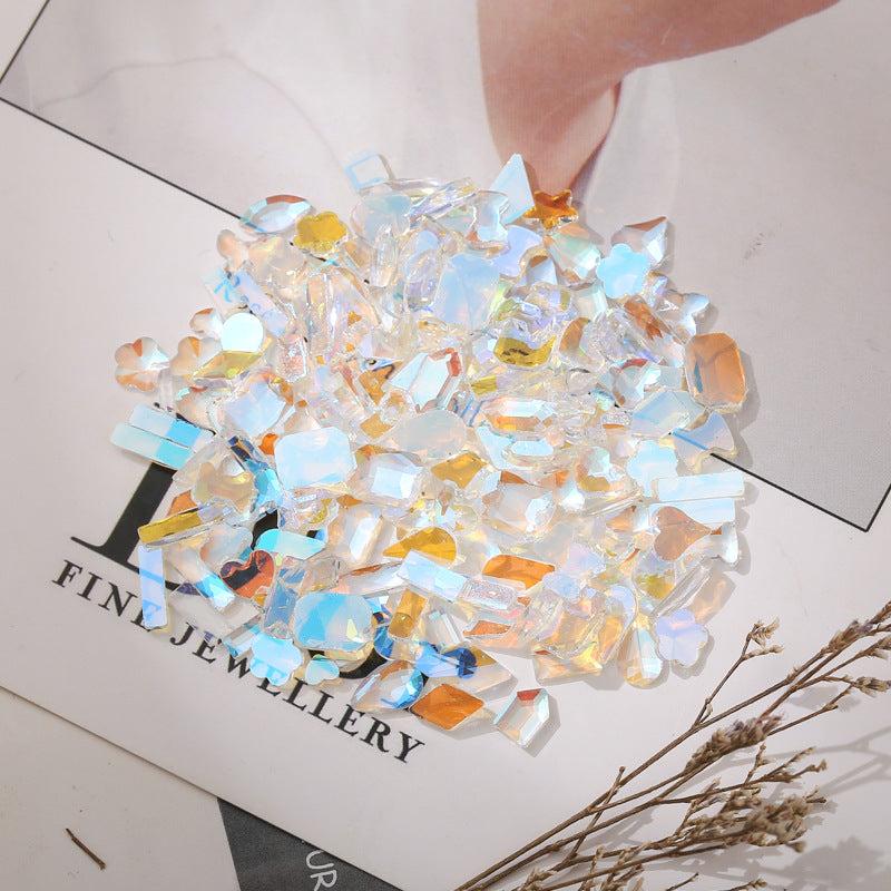 300pcs Mixed Shaped Aurora Nail Art Rhinestones for DIY or Salons
