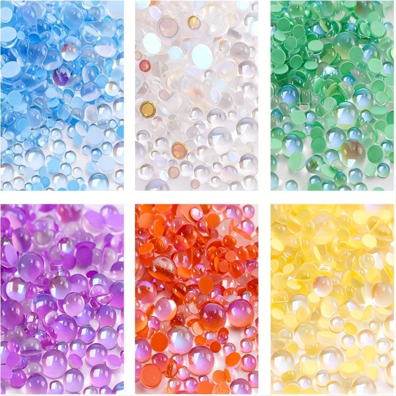 300 Pcs Glass Beads Pearls Half Round Pearls Assorted Sizes Flatback Pearl Beads